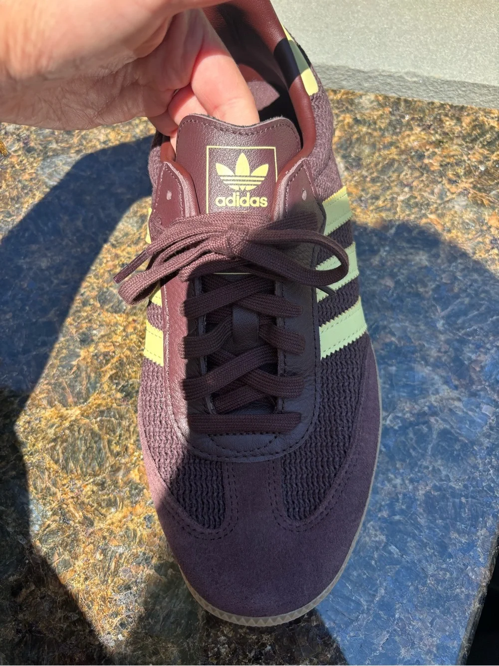 Adidas Women's Samba OG Shoes In Crocheted Shadow Brown & Powder Yellow size 10 - Picture 4 of 8